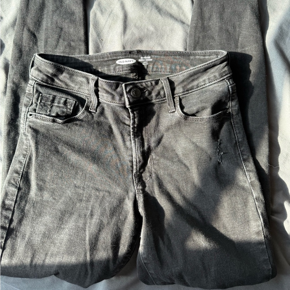 Old Navy Women's Washed Black Skinny Jeans